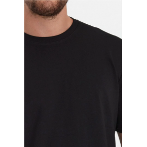 Erkek Düz T-Shirt Kısa Kol Bisiklet Yaka Regular Fit Rahat Kalıp Günlük Tişört - Siyah
