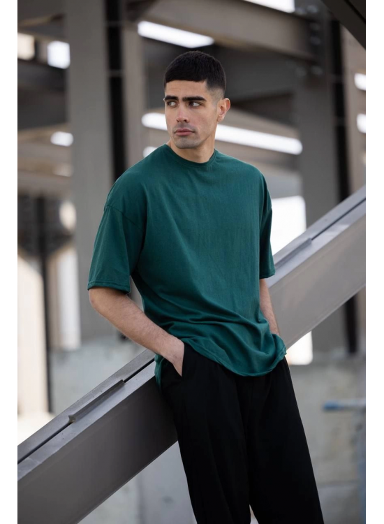 Erkek Düz T-Shirt Kısa Kol Bisiklet Yaka Regular Fit Rahat Kalıp Günlük Tişört - Haki Erkek Düz T-Shirt Kısa Kol Bisiklet Yaka Regular Fit Rahat Kalıp Günlük Tişört - Haki