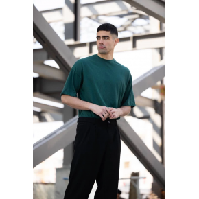 Erkek Düz T-Shirt Kısa Kol Bisiklet Yaka Regular Fit Rahat Kalıp Günlük Tişört - Haki