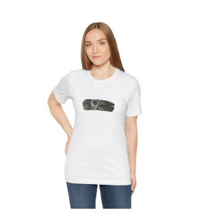 Kadın Bisiklet Yaka Baskılı  kısa kol T-Shirt - Beyaz