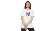 Kadın Bisiklet Yaka kelebek Baskılı Kısa kol T-Shirt - Beyaz Kadın Bisiklet Yaka kelebek Baskılı Kısa kol T-Shirt - Beyaz