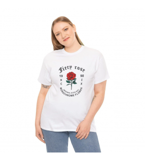 Kadın Bisiklet Yaka Baskılı  Kısa kol T-Shirt - Beyaz