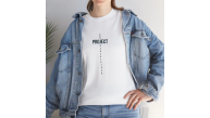 Kadın Bisiklet Yaka Baskılı Kısa kol T-Shirt - Beyaz Kadın Bisiklet Yaka Baskılı Kısa kol T-Shirt - Beyaz