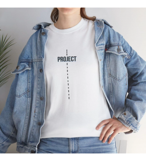 Kadın Bisiklet Yaka Baskılı  Kısa kol T-Shirt - Beyaz