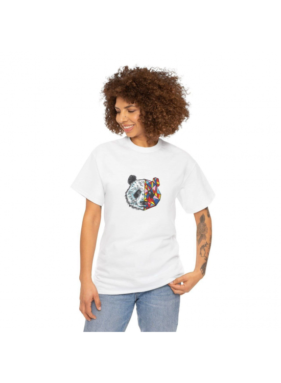 Kadın Bisiklet Yaka Baskılı Kısa kol T-Shirt - Beyaz Kadın Bisiklet Yaka Baskılı Kısa kol T-Shirt - Beyaz