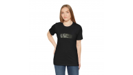 Kadın Bisiklet Yaka Baskılı Kısa kol T-Shirt - Siyah Kadın Bisiklet Yaka Baskılı Kısa kol T-Shirt - Siyah