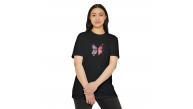Kadın Bisiklet Yaka Baskılı T-Shirt - Siyah Kadın Bisiklet Yaka Baskılı T-Shirt - Siyah