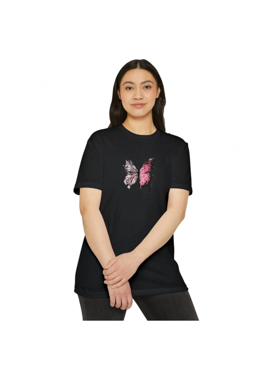 Kadın Bisiklet Yaka Baskılı T-Shirt - Siyah Kadın Bisiklet Yaka Baskılı T-Shirt - Siyah
