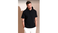 Erkek Kapüşonlu Tişört Kısa Kol Düz Oversize T-shirt - Siyah Erkek Kapüşonlu Tişört Kısa Kol Düz Oversize T-shirt - Siyah
