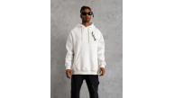 Erkek 3 İplik Pamuklu Kapüşonlu Baskılı Cepli Oversize Sweatshirt Hoodie - Beyaz Erkek 3 İplik Pamuklu Kapüşonlu Baskılı Cepli Oversize Sweatshirt Hoodie - Beyaz