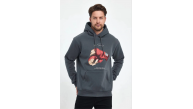 Erkek 3 İplik Pamuklu Kapüşonlu Cepli Boks Eldiven Baskılı Hoodie Sweatshirt - Füme Erkek 3 İplik Pamuklu Kapüşonlu Cepli Boks Eldiven Baskılı Hoodie Sweatshirt - Füme