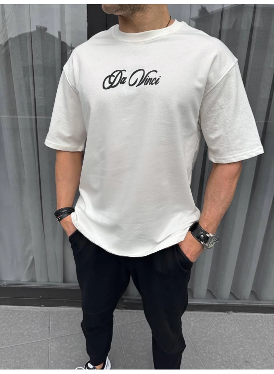 Erkek Baskılı T-Shirt Kısa Kol Bisiklet Yaka Regular Fit Rahat Kalıp Günlük Tişört - Beyaz Erkek Baskılı T-Shirt Kısa Kol Bisiklet Yaka Regular Fit Rahat Kalıp Günlük Tişört - Beyaz