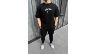 Erkek Baskılı T-Shirt Kısa Kol Bisiklet Yaka Regular Fit Rahat Kalıp Günlük Tişört - Siyah Erkek Baskılı T-Shirt Kısa Kol Bisiklet Yaka Regular Fit Rahat Kalıp Günlük Tişört - Siyah
