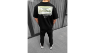 Erkek Baskılı T-Shirt Kısa Kol Bisiklet Yaka Regular Fit Rahat Kalıp Günlük Tişört - Siyah Erkek Baskılı T-Shirt Kısa Kol Bisiklet Yaka Regular Fit Rahat Kalıp Günlük Tişört - Siyah