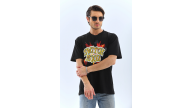 Erkek Kısa Kol Yazlık Tişört Bisiklet Yaka Baskılı Oversize T-Shirt - Siyah Erkek Kısa Kol Yazlık Tişört Bisiklet Yaka Baskılı Oversize T-Shirt - Siyah