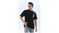 Erkek Baskılı T-Shirt Kısa Kol Bisiklet Yaka Rahat Kalıp Tişört - Siyah Erkek Baskılı T-Shirt Kısa Kol Bisiklet Yaka Rahat Kalıp Tişört - Siyah