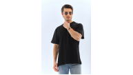 Erkek Baskılı T-Shirt Kısa Kol Bisiklet Yaka Rahat Kalıp Tişört - Siyah Erkek Baskılı T-Shirt Kısa Kol Bisiklet Yaka Rahat Kalıp Tişört - Siyah