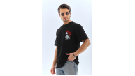 Erkek Baskılı T-Shirt Kısa Kol Bisiklet Yaka Rahat Kalıp Tişört - Siyah Erkek Baskılı T-Shirt Kısa Kol Bisiklet Yaka Rahat Kalıp Tişört - Siyah