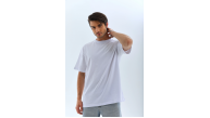 Erkek Düz Yazlık Kısa Kol Tişört Bisiklet Yaka Oversize T-Shirt - Beyaz Erkek Düz Yazlık Kısa Kol Tişört Bisiklet Yaka Oversize T-Shirt - Beyaz