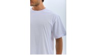 Erkek Düz Yazlık Kısa Kol Tişört Bisiklet Yaka Oversize T-Shirt - Beyaz Erkek Düz Yazlık Kısa Kol Tişört Bisiklet Yaka Oversize T-Shirt - Beyaz