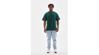 Erkek Düz Yazlık Kısa Kol Tişort Bisiklet Yaka Oversize T-Shirt - Koyu Yeşil Erkek Düz Yazlık Kısa Kol Tişort Bisiklet Yaka Oversize T-Shirt - Koyu Yeşil