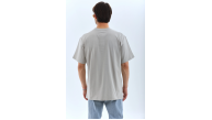 ERKEK Tişört TAŞ Detaylı Bisiklet Yaka  Kısa kol T-Shirt - Gri