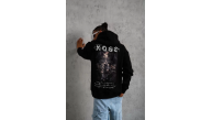 Erkek 3 İplik Pamuklu Kapüşonlu Kanguru Cepli Baskılı Oversize Hoodie Sweatshirt - Siyah Erkek 3 İplik Pamuklu Kapüşonlu Kanguru Cepli Baskılı Oversize Hoodie Sweatshirt - Siyah