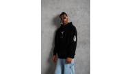 Erkek 3 İplik Pamuklu Kapüşonlu Kanguru Cepli Baskılı Oversize Hoodie Sweatshirt - Siyah Erkek 3 İplik Pamuklu Kapüşonlu Kanguru Cepli Baskılı Oversize Hoodie Sweatshirt - Siyah