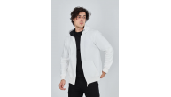 Erkek 3 İplik Pamuklu Kapüşonlu Tam Fermuarlı Cepli Hoodie Sweatshirt - Beyaz Erkek 3 İplik Pamuklu Kapüşonlu Tam Fermuarlı Cepli Hoodie Sweatshirt - Beyaz