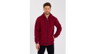 Erkek 3 İplik Pamuklu Tam Fermuarlı Kapüşonlu Kanguru Cepli Düz Hoodie Sweatshirt - Bordo Erkek 3 İplik Pamuklu Tam Fermuarlı Kapüşonlu Kanguru Cepli Düz Hoodie Sweatshirt - Bordo