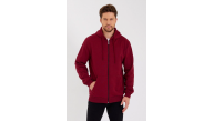Erkek 3 İplik Pamuklu Tam Fermuarlı Kapüşonlu Kanguru Cepli Düz Hoodie Sweatshirt - Bordo Erkek 3 İplik Pamuklu Tam Fermuarlı Kapüşonlu Kanguru Cepli Düz Hoodie Sweatshirt - Bordo