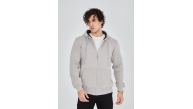 Erkek 3 İplik Pamuklu Kapüşonlu Tam Fermuarlı Cepli Hoodie Sweatshirt - Boyalı Gri Erkek 3 İplik Pamuklu Kapüşonlu Tam Fermuarlı Cepli Hoodie Sweatshirt - Boyalı Gri