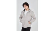 Erkek 3 İplik Pamuklu Kapüşonlu Tam Fermuarlı Cepli Hoodie Sweatshirt - Boyalı Gri Erkek 3 İplik Pamuklu Kapüşonlu Tam Fermuarlı Cepli Hoodie Sweatshirt - Boyalı Gri