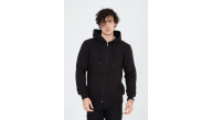 Erkek 3 İplik Pamuklu Kapüşonlu Tam Fermuarlı Cepli Hoodie Sweatshirt - Siyah Erkek 3 İplik Pamuklu Kapüşonlu Tam Fermuarlı Cepli Hoodie Sweatshirt - Siyah