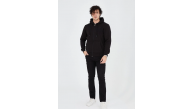 Erkek 3 İplik Pamuklu Kapüşonlu Tam Fermuarlı Cepli Hoodie Sweatshirt - Siyah Erkek 3 İplik Pamuklu Kapüşonlu Tam Fermuarlı Cepli Hoodie Sweatshirt - Siyah