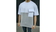 Erkek Kısa Kol Yazlık Tişört Torba Cepli Parçalı T-Shirt - Gri Erkek Kısa Kol Yazlık Tişört Torba Cepli Parçalı T-Shirt - Gri