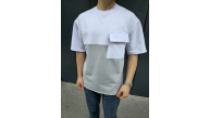 Erkek Kısa Kol Yazlık Tişört Torba Cepli Parçalı T-Shirt - Gri Erkek Kısa Kol Yazlık Tişört Torba Cepli Parçalı T-Shirt - Gri
