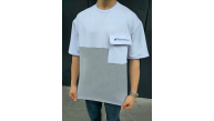 ERKEK Tişört Torba Cepli Parçalı Kısa Kol T-Shirt - Gri