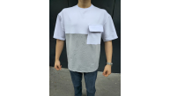 Erkek Kısa Kol Yazlık Tişört Torba Cepli Parçalı T-Shirt - Gri Erkek Kısa Kol Yazlık Tişört Torba Cepli Parçalı T-Shirt - Gri