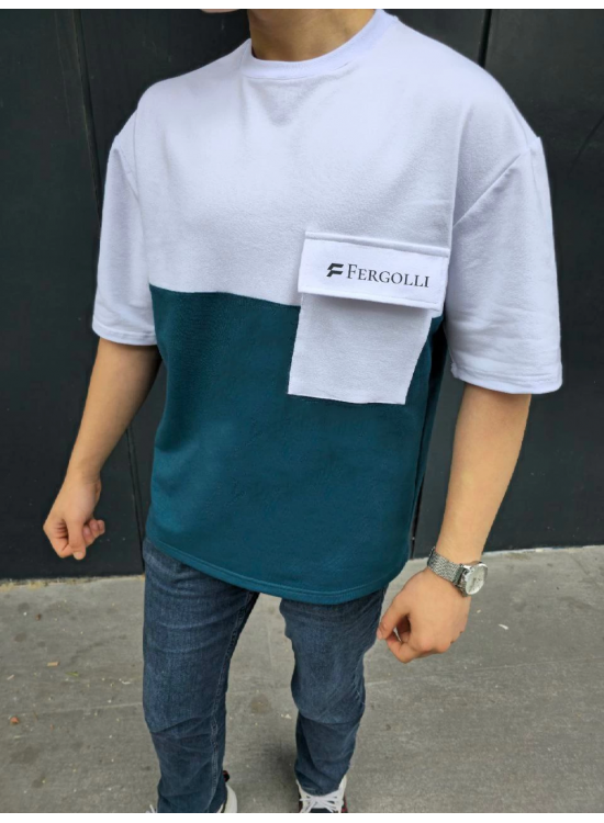 ERKEK Tişört Torba Cepli Parçalı Kısa Kol T-Shirt - Lacivert ERKEK Tişört Torba Cepli Parçalı Kısa Kol T-Shirt - Lacivert