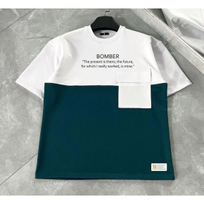 ERKEK Tişört Torba Cepli Parçalı Kısa Kol T-Shirt - Lacivert