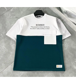 ERKEK Tişört Torba Cepli Parçalı Kısa Kol T-Shirt - Lacivert