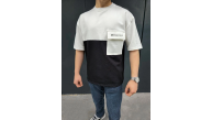 ERKEK Tişört Torba Cepli Parçalı Kısa Kol T-Shirt - Siyah