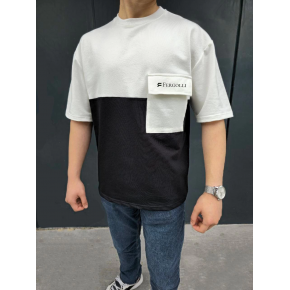 ERKEK Tişört Torba Cepli Parçalı Kısa Kol T-Shirt - Siyah
