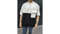 Erkek Kısa Kol Yazlık Tişört Torba Cepli Parçalı T-Shirt - Siyah Erkek Kısa Kol Yazlık Tişört Torba Cepli Parçalı T-Shirt - Siyah
