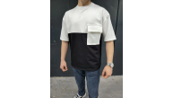 Erkek Kısa Kol Yazlık Tişört Torba Cepli Parçalı T-Shirt - Siyah Erkek Kısa Kol Yazlık Tişört Torba Cepli Parçalı T-Shirt - Siyah