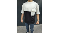 Erkek Kısa Kol Yazlık Tişört Torba Cepli Parçalı T-Shirt - Siyah Erkek Kısa Kol Yazlık Tişört Torba Cepli Parçalı T-Shirt - Siyah