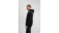 Erkek 3 İplik Pamuklu Kapüşonlu Baskılı Cepli Oversize Sweatshirt Hoodie - Siyah Erkek 3 İplik Pamuklu Kapüşonlu Baskılı Cepli Oversize Sweatshirt Hoodie - Siyah