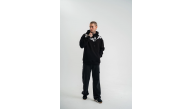 Erkek 3 İplik Pamuklu Kapüşonlu Baskılı Cepli Oversize Sweatshirt Hoodie - Siyah Erkek 3 İplik Pamuklu Kapüşonlu Baskılı Cepli Oversize Sweatshirt Hoodie - Siyah