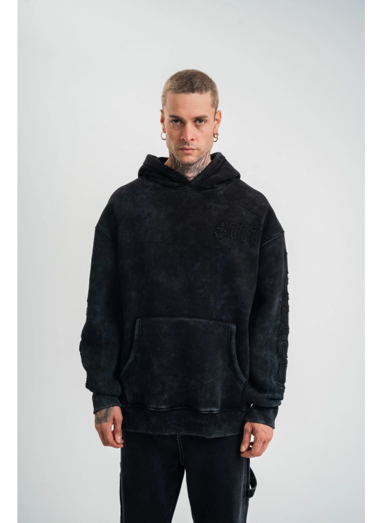 ERKEK 3 iplik Pamuklu Kapüşonlu Yıkamalı Nakışlı Hoodie SweatShirt - Siyah ERKEK 3 iplik Pamuklu Kapüşonlu Yıkamalı Nakışlı Hoodie SweatShirt - Siyah